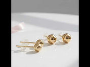 18k Yellow Gold Ball Design Stud Earrings