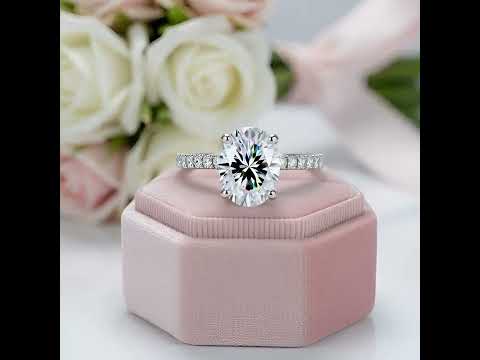 Brilliant Oval-Cut Diamond Hidden Halo Engagement Ring