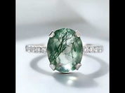 Moss Agate Engagement Ring