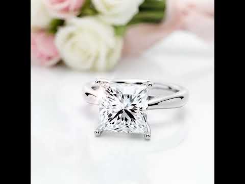 5.0 Ct Princess Cut Diamond Option Engagement Ring