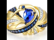 Sparkling Blue Spinel & Diamond Ring