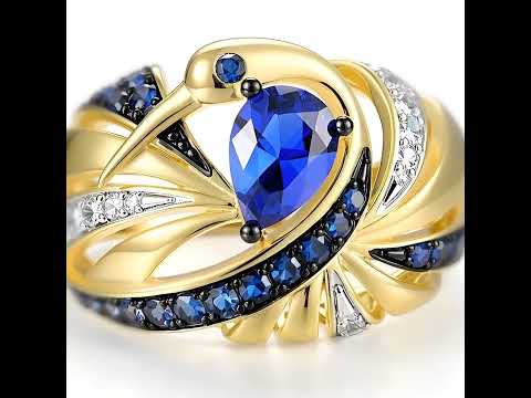 Sparkling Blue Spinel & Diamond Ring