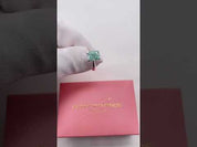 Rare Blue Green Cushion Cut Diamond Option Ring