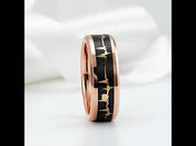 Heart Beat Inlay Men's Tungsten Carbide Wedding Band