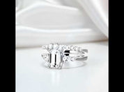 2ct Emerald Cut Diamond Ring Set