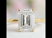 Yellow Gold Emerald Cut 3.5 Carat Solitaire Engagement Ring