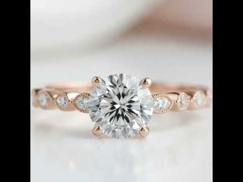 14k Rose Gold 1.0 Ct Round Cut Diamond Option Engagement Ring