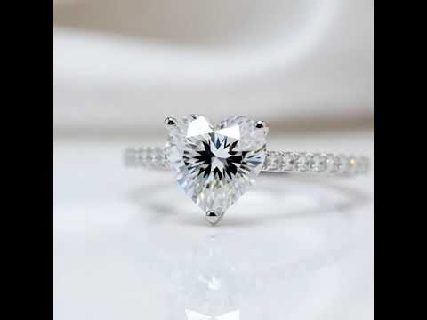 2.0 Ct Heart Cut D Color Diamond Option Engagement Ring