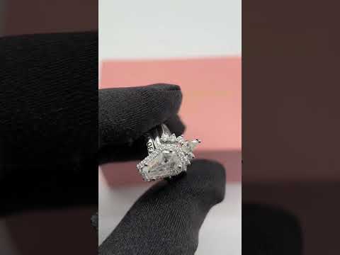 Till Death Do Us Part Rings- Rare Coffin Cut Diamond Option 14k White Gold Ring Set