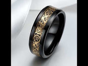 Celtic Dragon Men's Tungsten Carbide Wedding Band