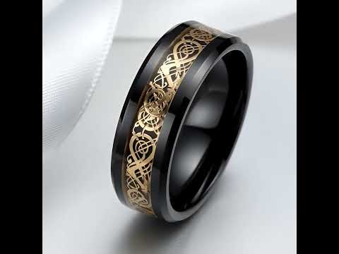 Celtic Dragon Men's Tungsten Carbide Wedding Band