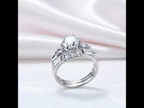 2.0 Ct Diamond 2-Pc Vintage Style Engagement Ring Set