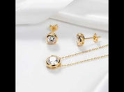 Classic Round Cut Diamond Jewelry Set