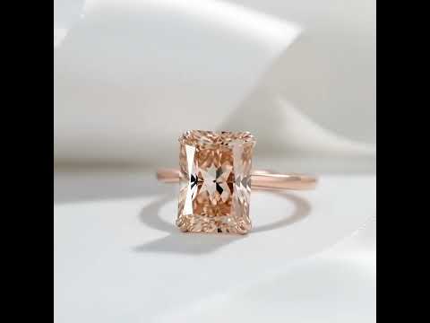 Elegant Rose Gold Champagne Engagement Ring
