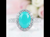 Oval Cut Paraiba Tourmaline Engagement Ring