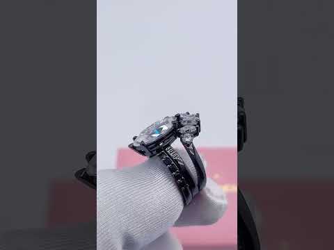 Ride or Die Wedding Rings- 2.5 Ct Marquise Cut Diamond Gothic Bridal Set in 14k White Gold