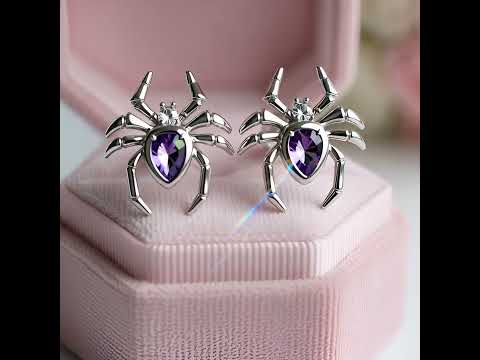 Vintage Pear Cut Diamond Spider Stud Earrings