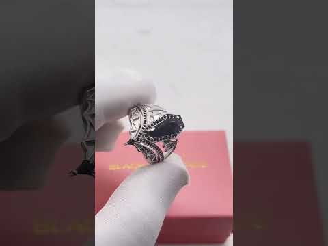 Wings Of Eternity- Coffin Cut Diamond Bat Wings Wedding Rings