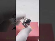 Wings Of Eternity- Coffin Cut Diamond Bat Wings Wedding Rings