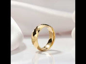 Yellow Gold Rhombus Tungsten Men's Wedding Band