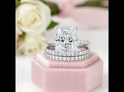Radiant Cut Diamond Option 3pcs Ring Set
