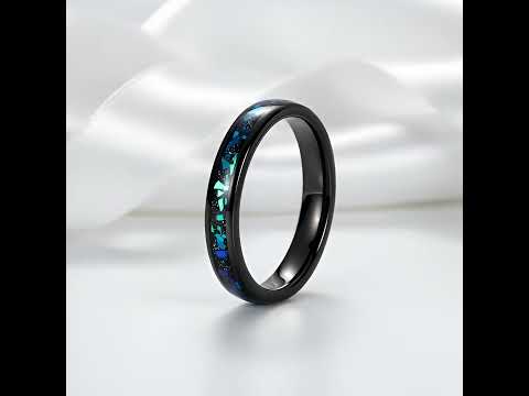 Galaxy Opal Inlay Men's Tungsten Wedding Band