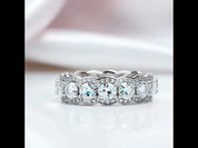 Round Cut Diamond Eternity Halo Ring Band