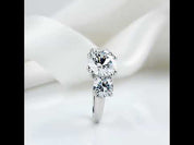 White Gold Round Cut Diamond Three Stone Engagement Ring