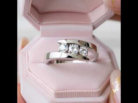 Three Stones 4mm Diamond Engagement Ring