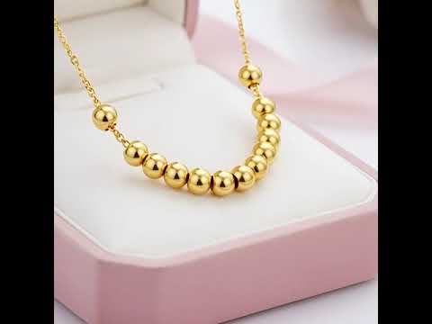 18k Yellow Gold Ball Pendant Necklace