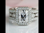 Radiant Cut Diamond Wedding Ring Set