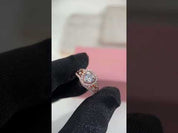 Rose Gold Heart Shape Vintage Style Diamond Option Ring Set