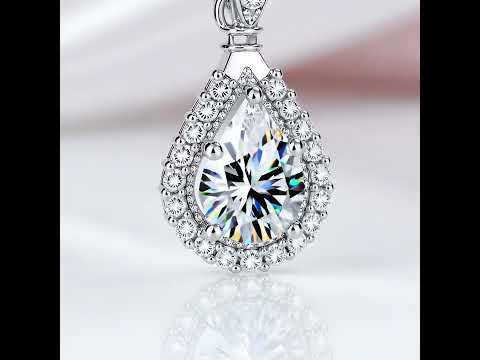0.5/1ct Diamond Option Water Drop Pendant Necklace