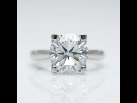 1-3ct Round Cut D Color Diamond Option Cow Head Engagement Ring