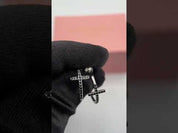 Classic Cross Black Diamond Option Stud Earrings