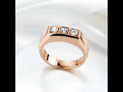 Three Stones Diamond Men's Wedding Band