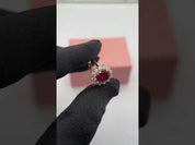 Solid 14k Yellow Gold 3.0 Ct Ruby with Diamond Option Engagement Ring