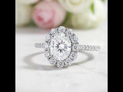 Oval Diamond Option Halo Engagement Ring