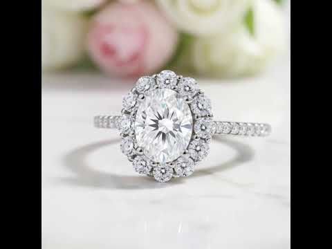 Oval Diamond Option Halo Engagement Ring