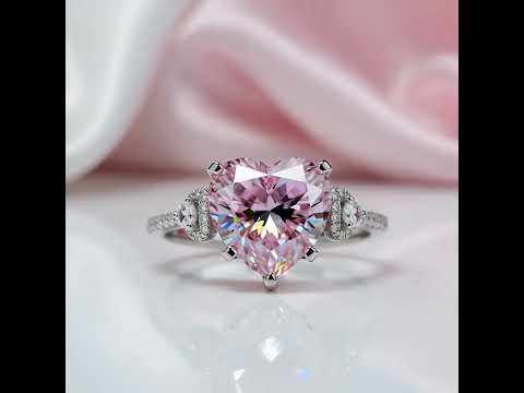 5.0 Ct Pink Heart Cut Diamond Engagement Ring
