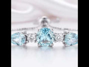 Elegant Azure Round & Pear Cut Bracelet