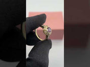 14k Yellow Gold Round Cut Alexandrite Filigree Engagement Ring