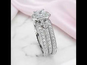 1.2ct Princess Cut Diamond Option Halo Vintage Option Ring Set