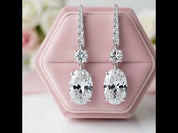 Oval Cut Diamond Option Drop Earrings
