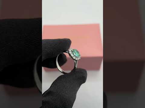 2.0 Ct Round Excellent Cut Green Diamond Option Engagement Ring