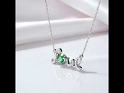1.0 Ct Round Cut Diamond Birthstone Love Design Necklace