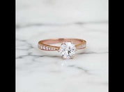14k Rose Gold 1.0 Ct Diamond 6 Prong Solitaire Engagement Ring
