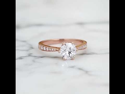 14k Rose Gold 1.0 Ct Diamond 6 Prong Solitaire Engagement Ring