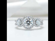 1.25 Ct Round Cut Diamond Option Halo Engagement Ring