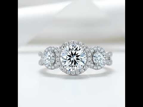 1.25 Ct Round Cut Diamond Option Halo Engagement Ring